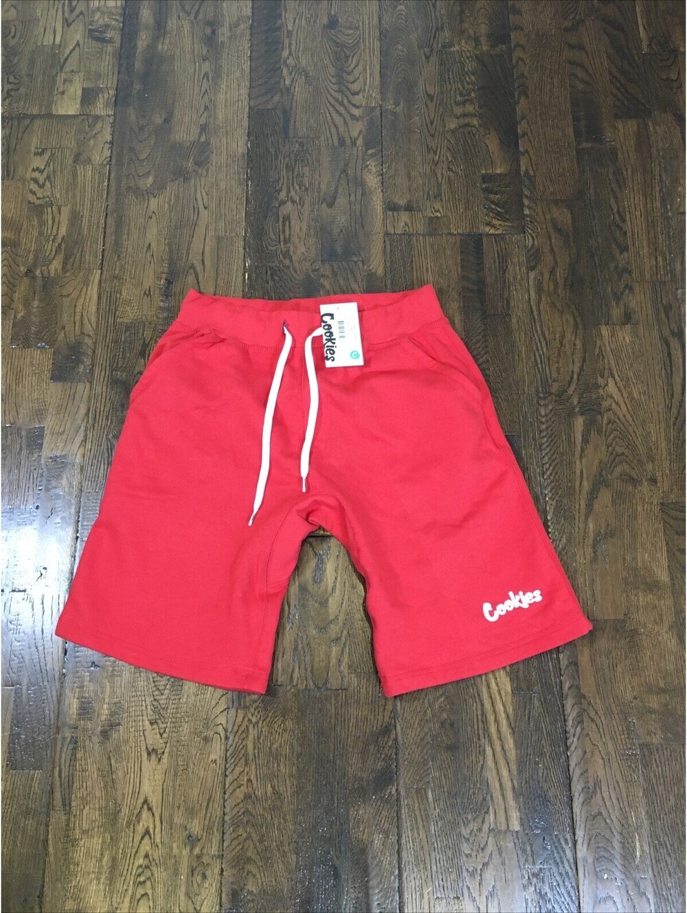 Cookies Men’s red sweat shorts w/ graphics & pockets size Small New with tags
